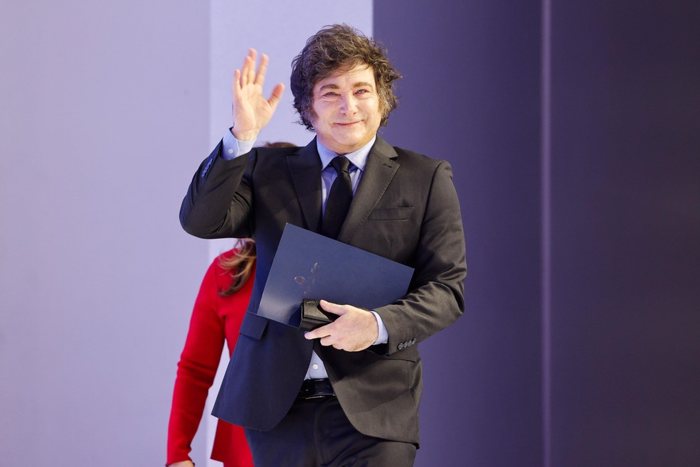 O presidente da Argentina, Javier Milei — Foto: Stefan Wermuth/Bloomberg