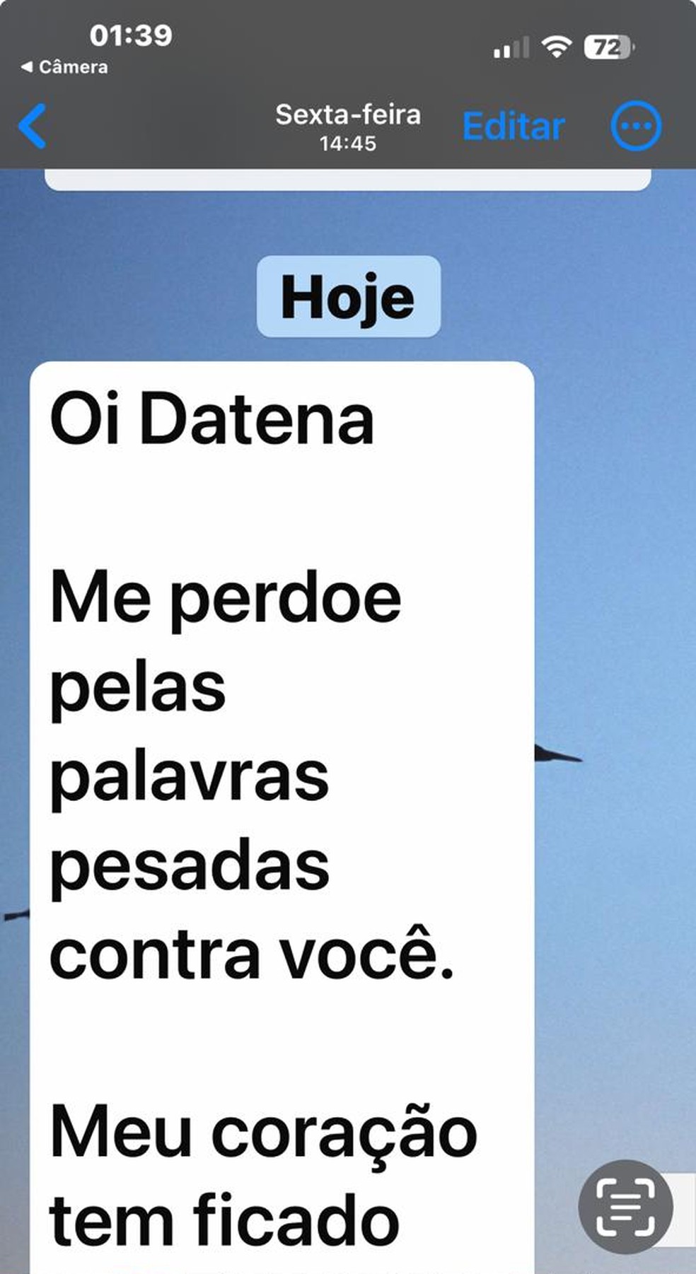 Mensagem de Marçal para Datena — Foto: Divulgação/campanha Datena