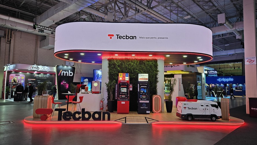 Todas as soluções foram exibidas no estande da empresa durante o Febraban Tech 2025