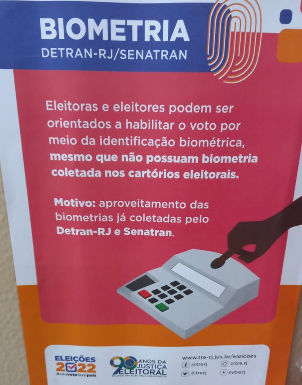 cartaz biometria eleições 2022 — Foto: Rodrigo Carro/Valor