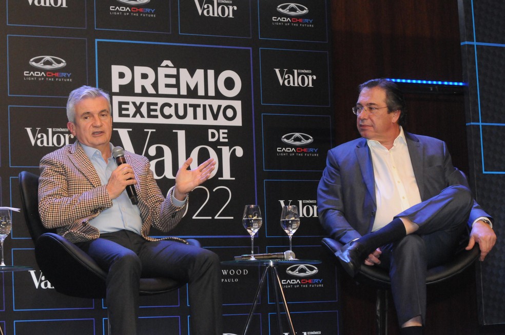 Esquerda para direita: Marcio Utsch, presidente do conselho da Cemig; e  Wilson Ferreira Junior, CEO da Vibra Energia — Foto: Leo Pinheiro / Valor