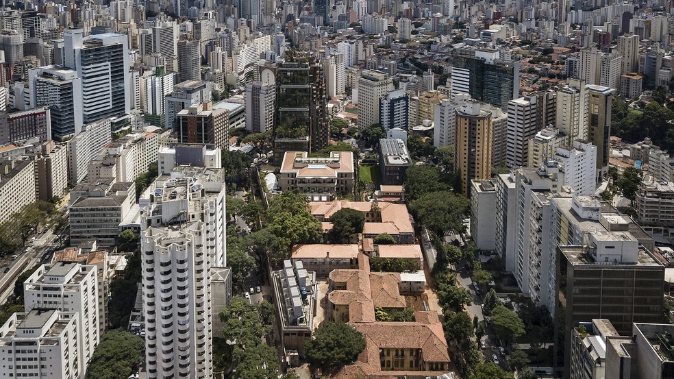 Vista aérea da região da Avenida Paulista, em São Paulo  — Foto: CIDADE MATARAZZO/DIVULGAÇÃO