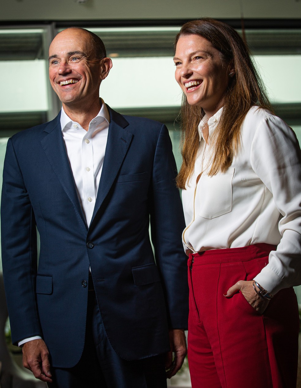 Bob Sternfels e Tracy Francis: expectativa de democratização da inovação e não de mera disputa entre EUA e China — Foto: Rogerio Vieira/Valor