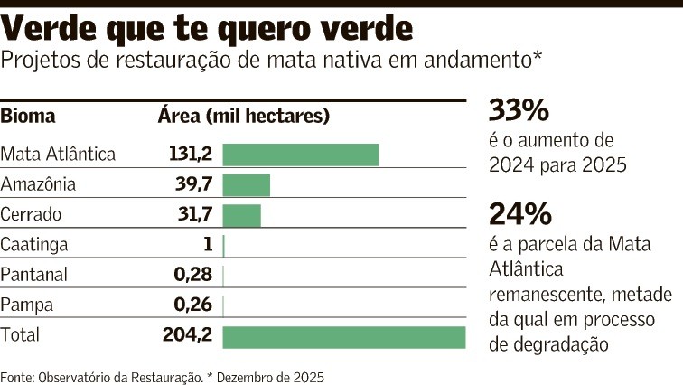Restauração ganha força sob pressão climática