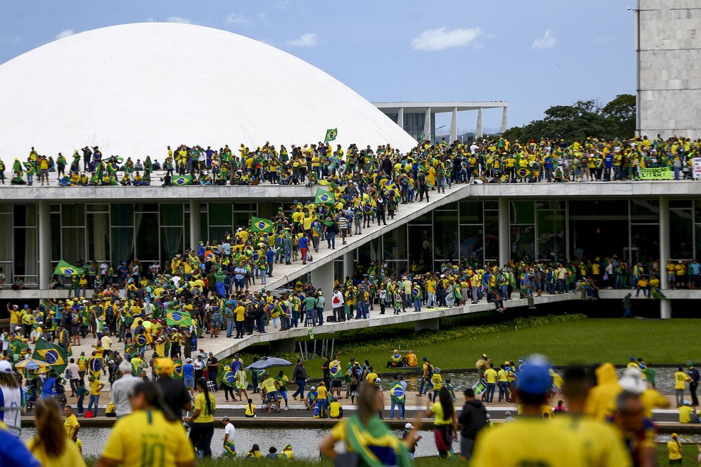 Atos golpistas do 8 de janeiro de 2023 — Foto: Marcelo Camargo/Agência Brasil 