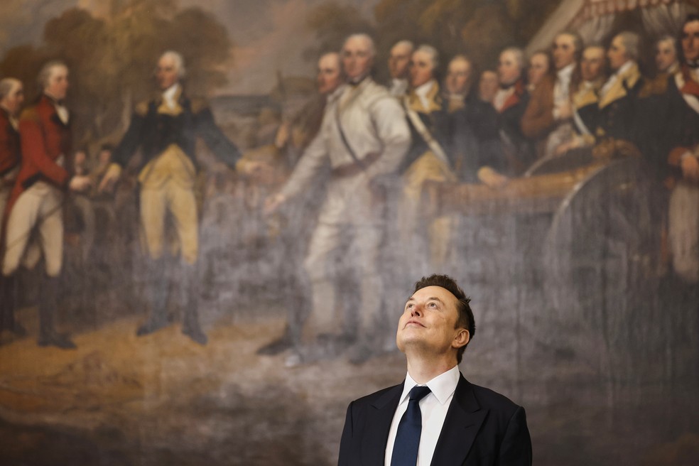 Elon Musk durante a posse de Donald Trump — Foto: Chip Somodevilla/Pool Photo via AP