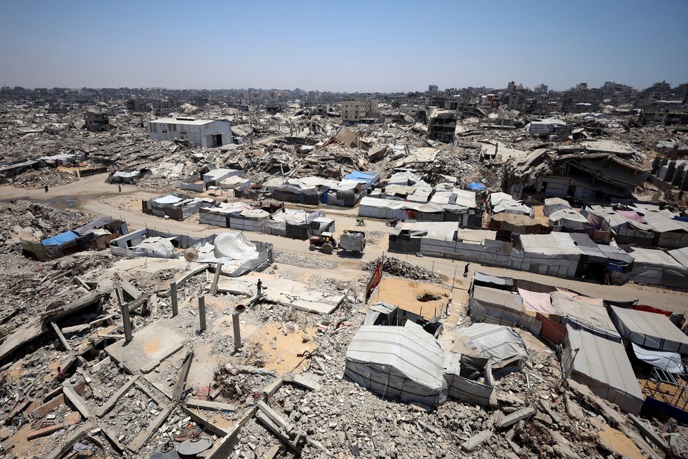 Destruição em Gaza  — Foto: Dawoud Abu Alkas/Reuters