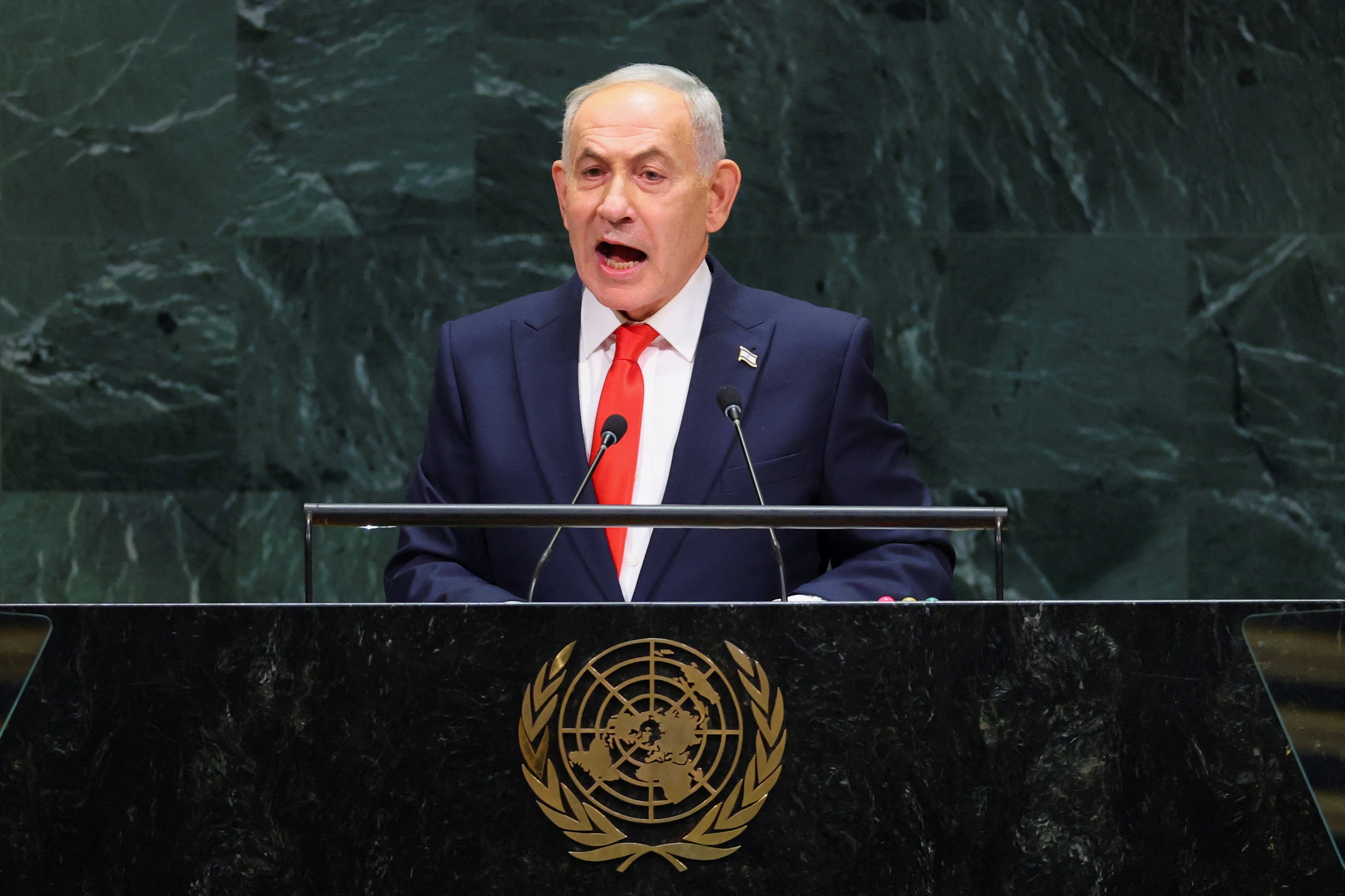 Sob vaias na ONU, Netanyahu defende ações de Israel e ataca prefeito de NY - Foto