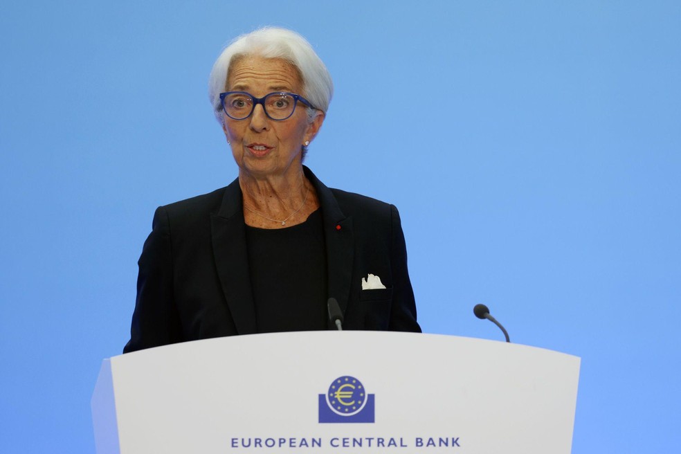 O discurso da presidente do BCE, Christine Lagarde, será monitorado com atenção pelos mercados — Foto: Alex Kraus/Bloomberg