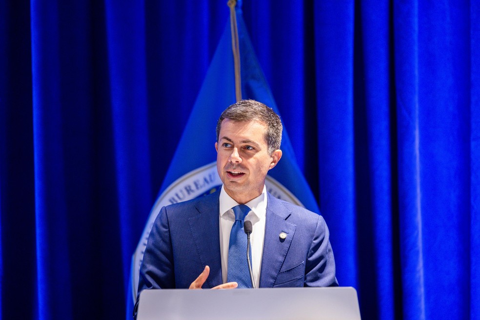 Pete Buttigieg, secretário de Transportes dos EUA — Foto: Tierney L. Cross/Bloomberg