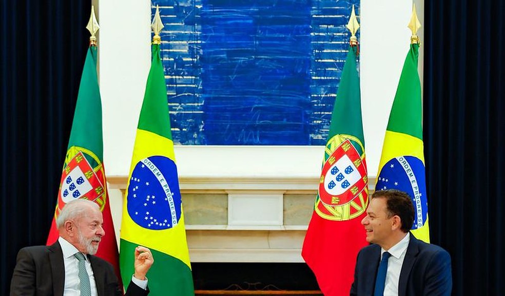Presidente Lula e o primeiro-ministro de Portugal, Luís Montenegro — Foto: Ricardo Stuckert / PR