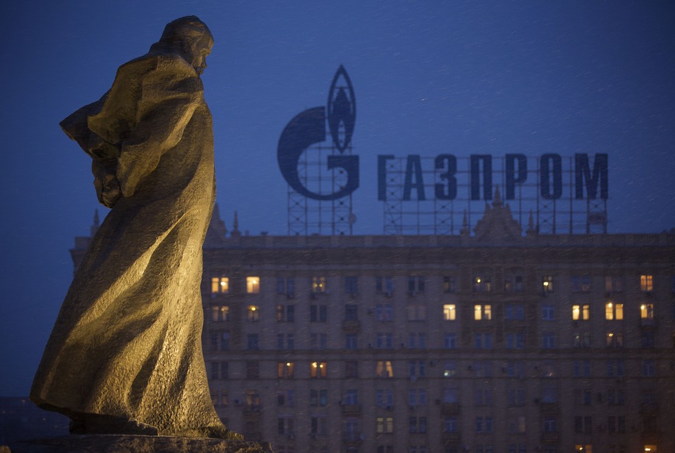 Sede da estatal russa Gazprom — Foto: Associated Press