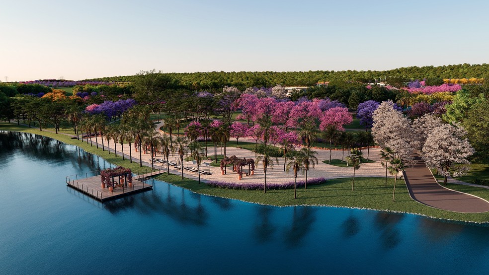 Com mais de 300 hectares de áreas verdes, o condomínio Cidade Jardim é o loteamento residencial mais luxuoso da capital — Foto: INCO URBANISMO/DIVULGAÇÃO