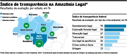 Brasil ainda tropeça na transparência de dados sobre crimes ambientais, aponta estudo