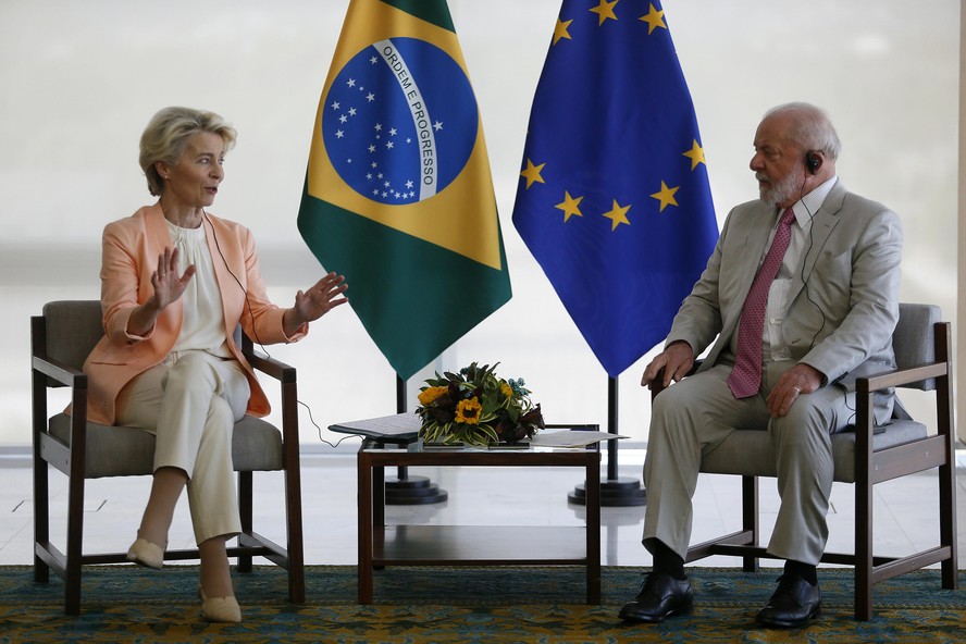 Lula e a presidente da Comissão Europeia, Ursula von der Leyen, devem voltar a discutir o acordo birregional