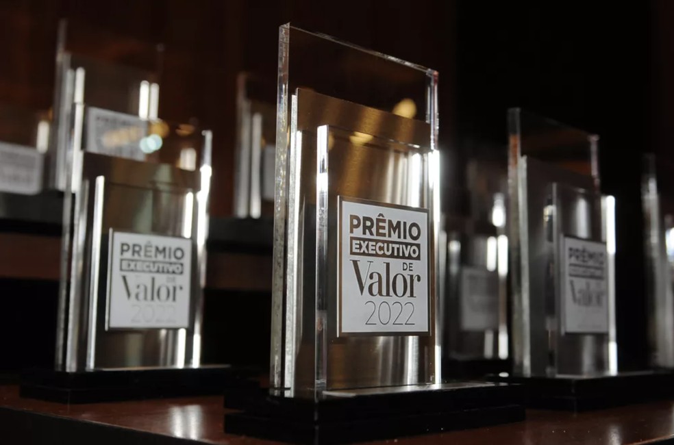 Troféu do prêmio Executivo de Valor 2022 entregue aos profissionais que foram reconhecidos na edição do ano passado — Foto: Foto: Silvia Costanti / Valor 