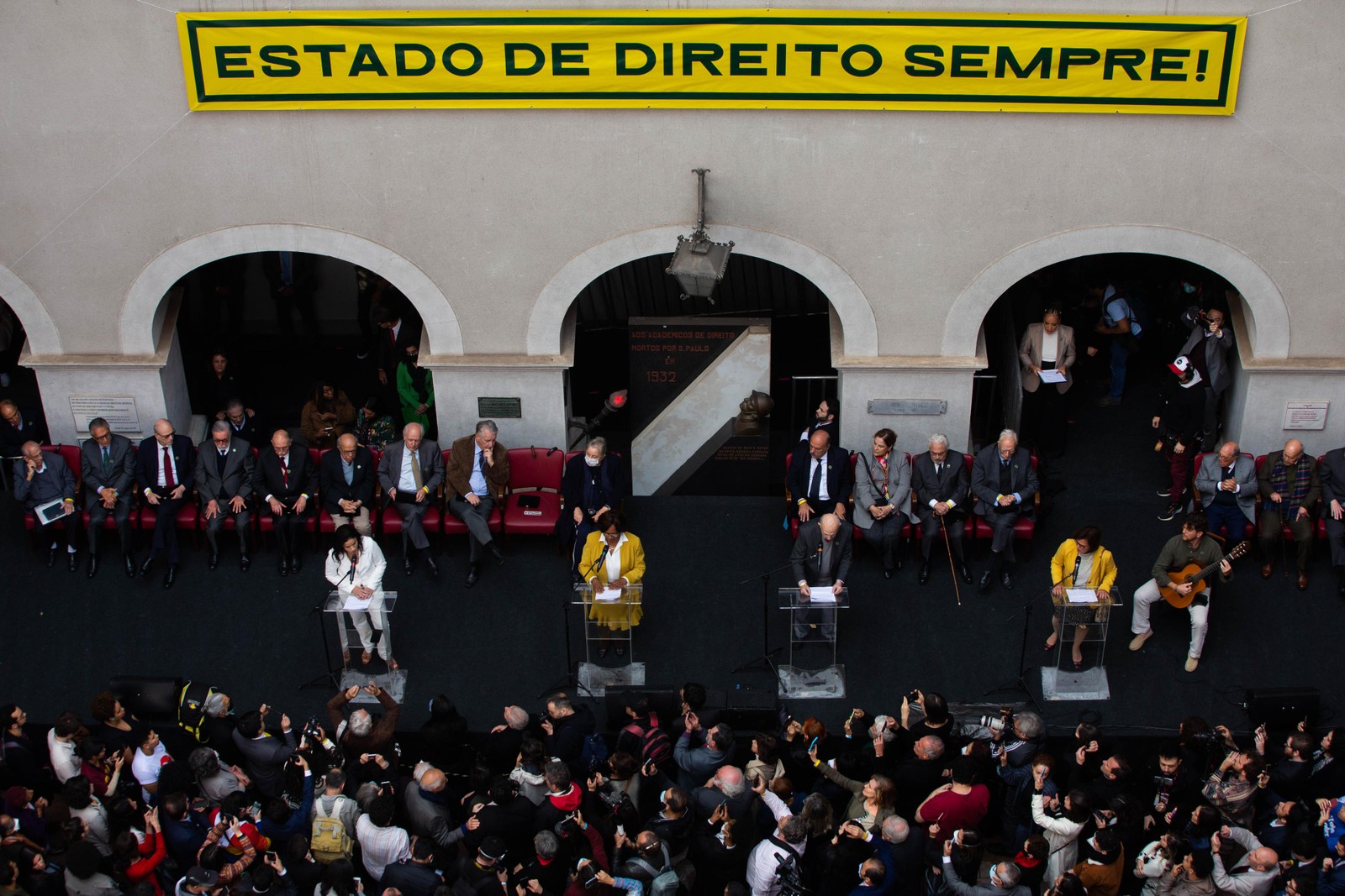 Ato em defesa da democracia em São Paulo. Foto: Maria Isabel Oliveira/Agência O Globo