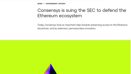 Consensys processa SEC por tentar regular o Ethereum