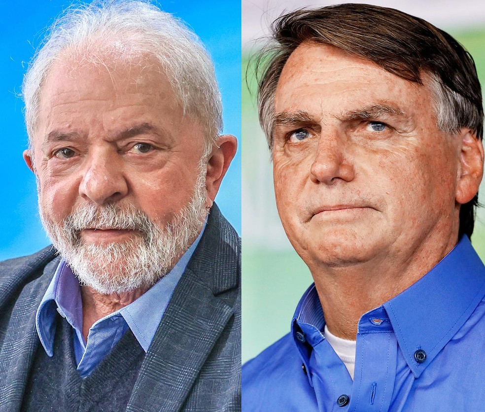 Luiz Inácio Lula da Silva e Jair Bolsonaro, oponentes nas eleições presidenciais — Foto: Montagem/Valor