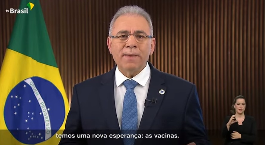 Pronunciamento do ministro da Saúde, Marcelo Queiroga, nesta quarta-feira (28 de julho de 2021)