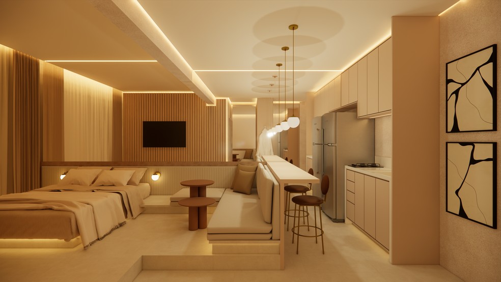 Com serviços sofisticados, apartamentos maiores e mais equipados e curadoria de marcas, bandeira H chega para atender público de alta renda — Foto: Housi/Divulgação