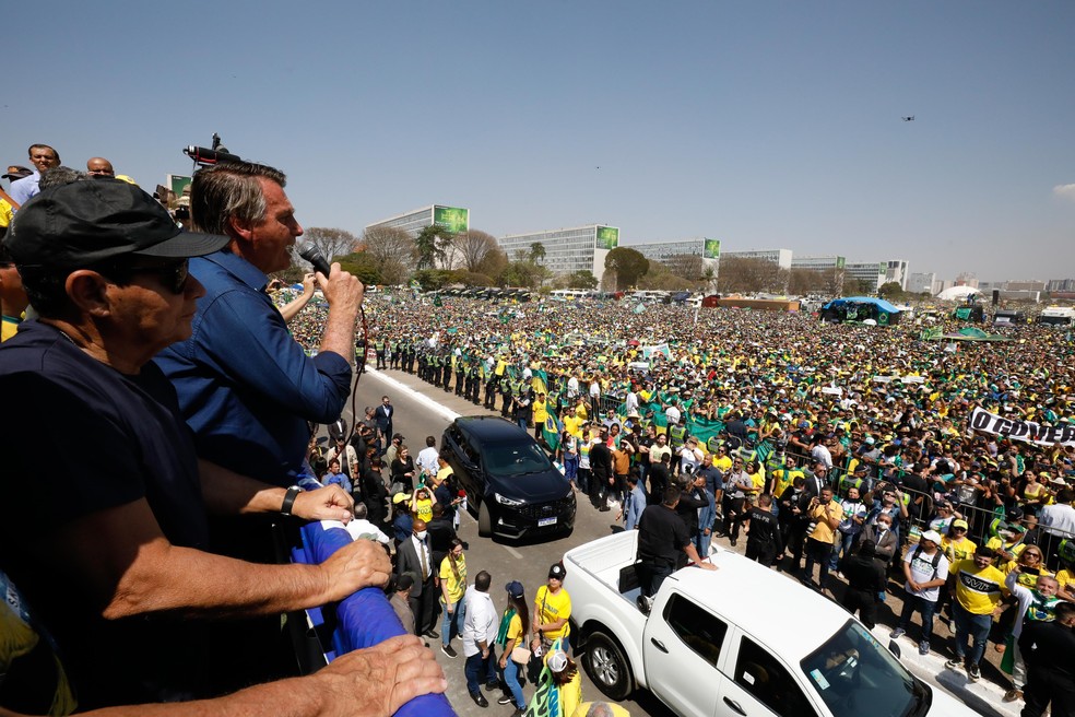 Bolsonaro na manifestação de 7 de setembro de 2021 — Foto: Foto: Alan Santos/PR 