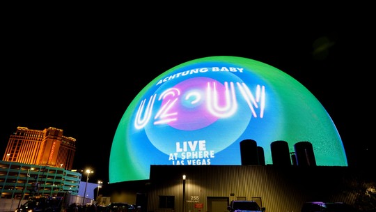 Show do U2 em Las Vegas projeta ação da Sphere Entertainment