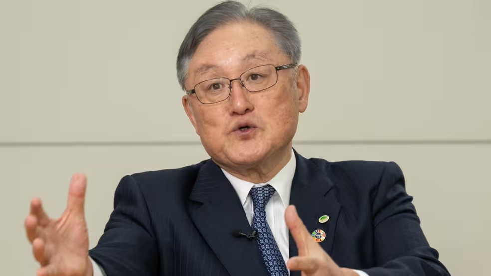 Toshiaki Higashihara, chairman da Hitachi — Foto: Reprodução: Nikkei Asia