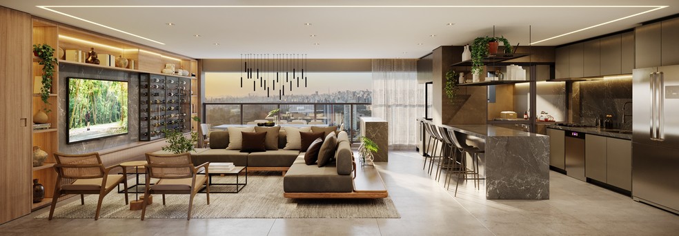 Diferentemente dos compactos, Gaia Ibirapuera tem apartamentos a partir de 80 metros quadrados e é opção premium na Vila Clementino — Foto: FIBRA EXPERTS/DIVULGAÇÃO