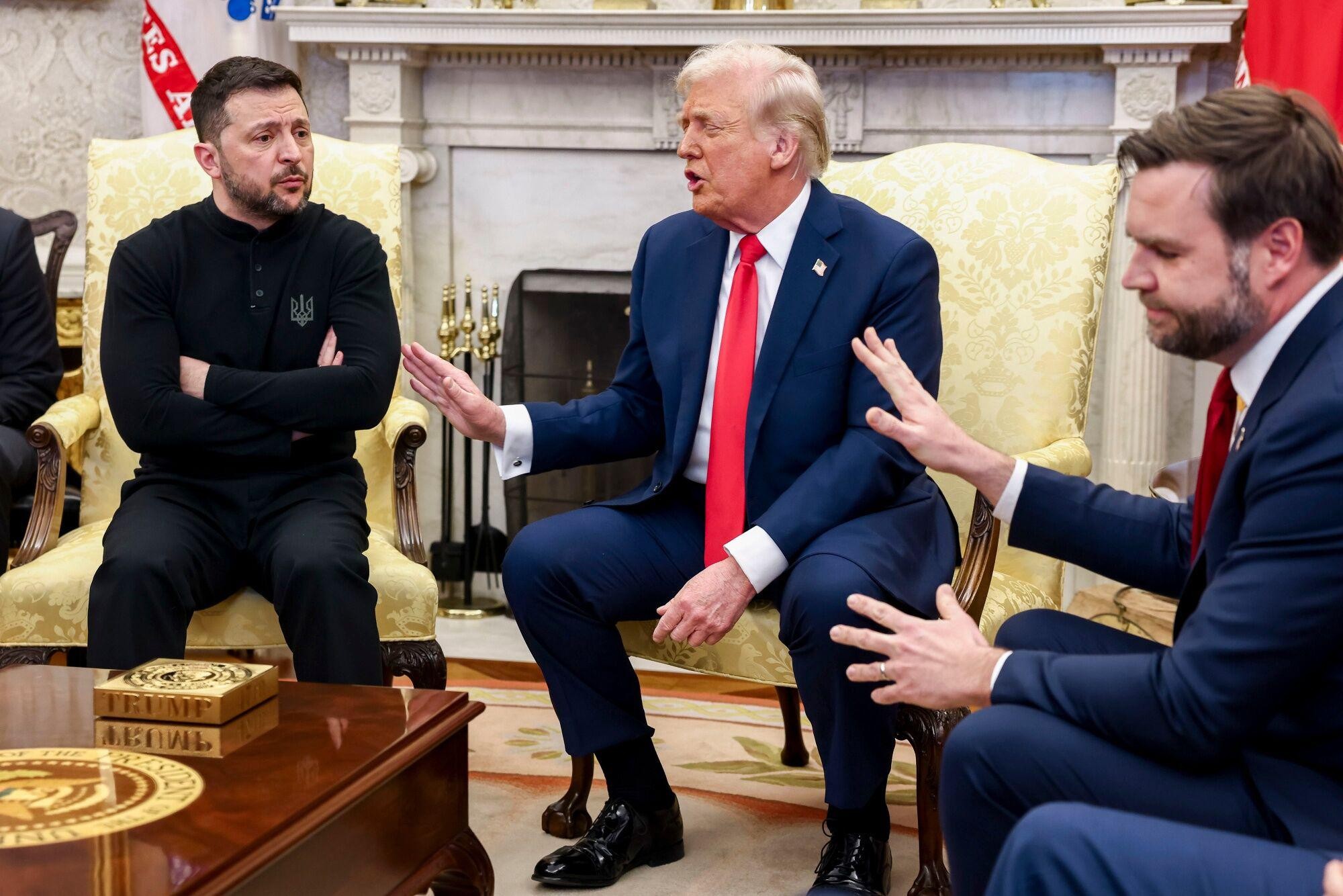 Trump, Zelensky e Vance batem boca antes de reunião sobre acordo de terras raras