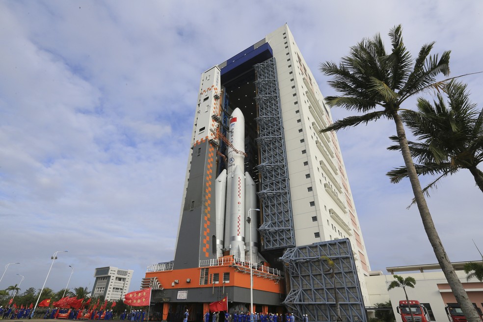 A China já anunciou planos para expandir seu posto avançado espacial permanentemente habitado — Foto: Tu Haichao/Xinhua via AP