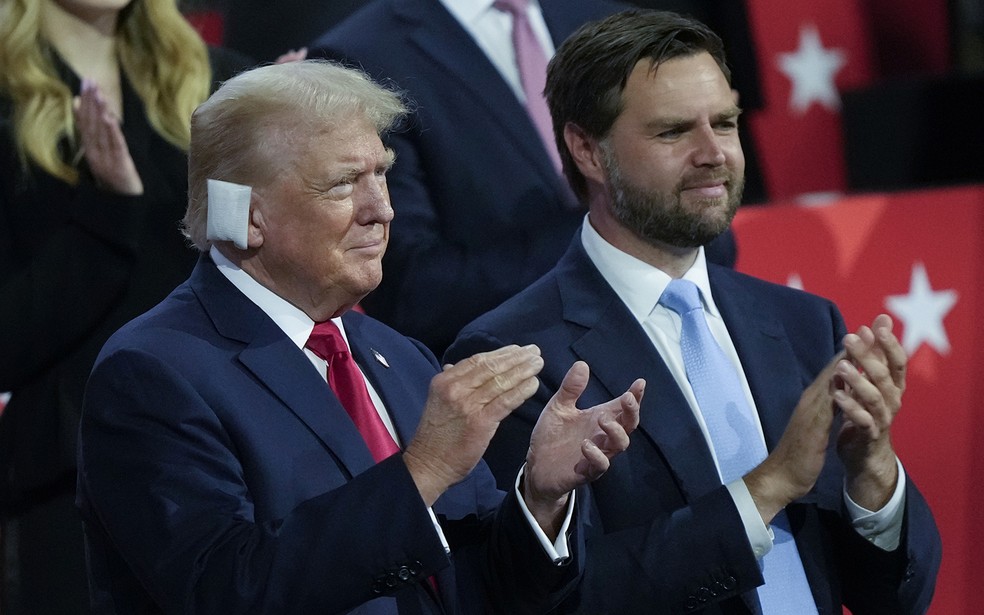 Trump escolhe o senador e ex-mariner JD Vance para ser seu candidato a vice — Foto: Carolyn Kaster/AP