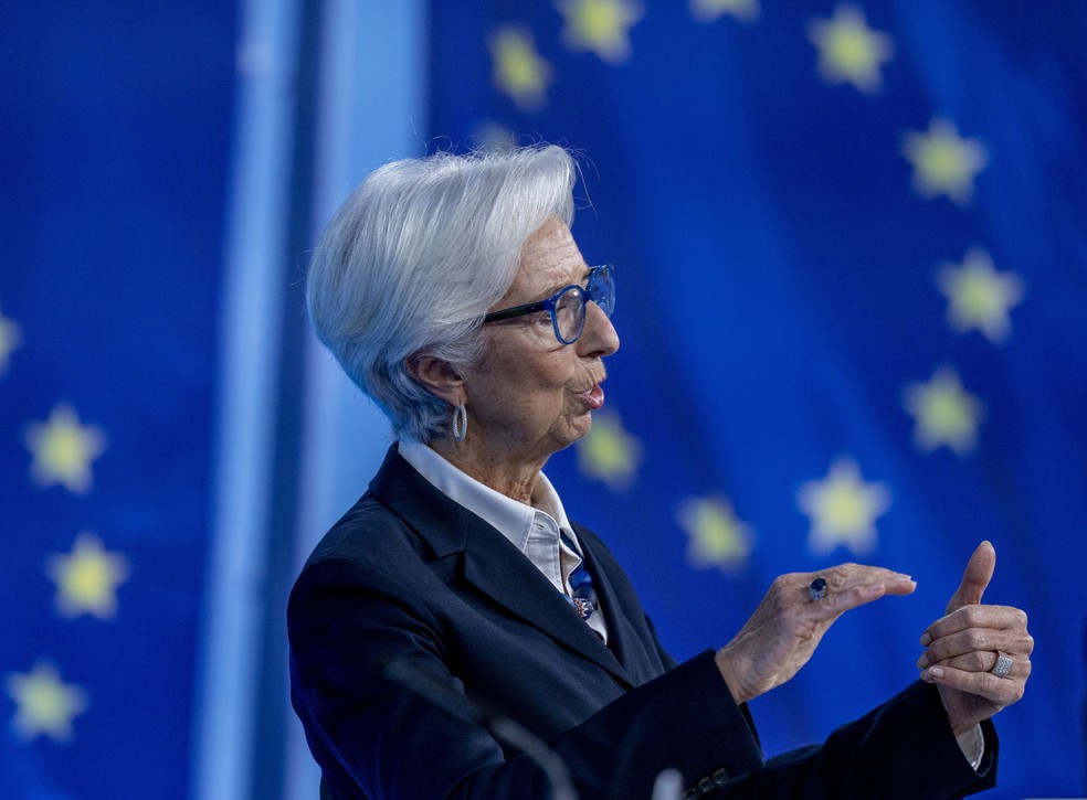 A presidente do Banco Central Europeu (BCE), Christine Lagarde — Foto: Michael Probst/AP