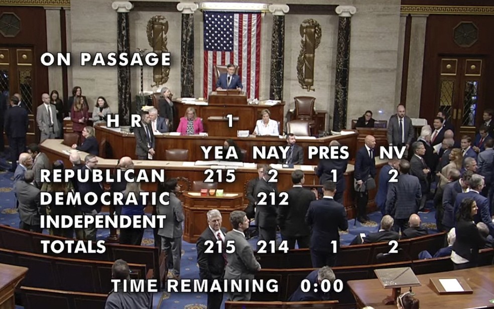  Câmara aprova o 'grande e belo projeto de lei' de Trump — Foto: Valor