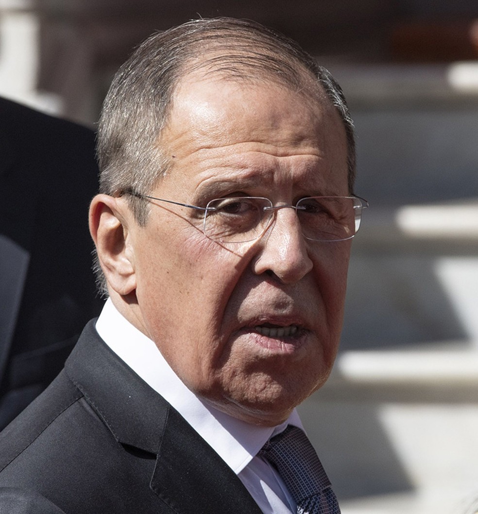 Chanceler russo, Sergei Lavrov, tem reunião no Itamaraty no dia 17 de abril — Foto: Carlos Becerra/Bloomberg