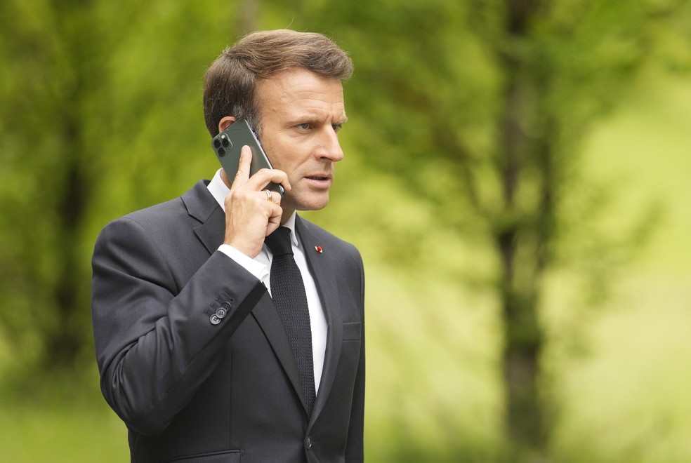 Presidente Emmanuel Macron — Foto: Markus Schreiber/AP