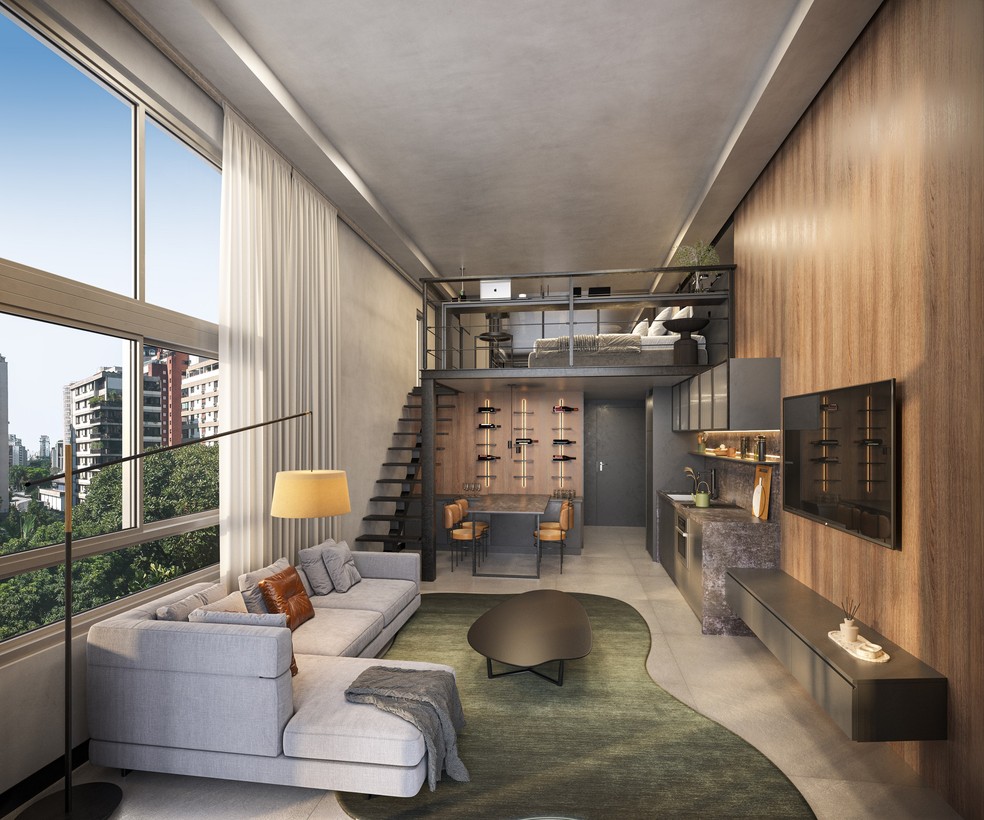 Unidade 'loft' no edifício de alto padrão Orla Paulistana: tudo vendido antes mesmo de ir ao mercado — Foto: GLOBAL REALTY BRASIL/DIVULGAÇÃO