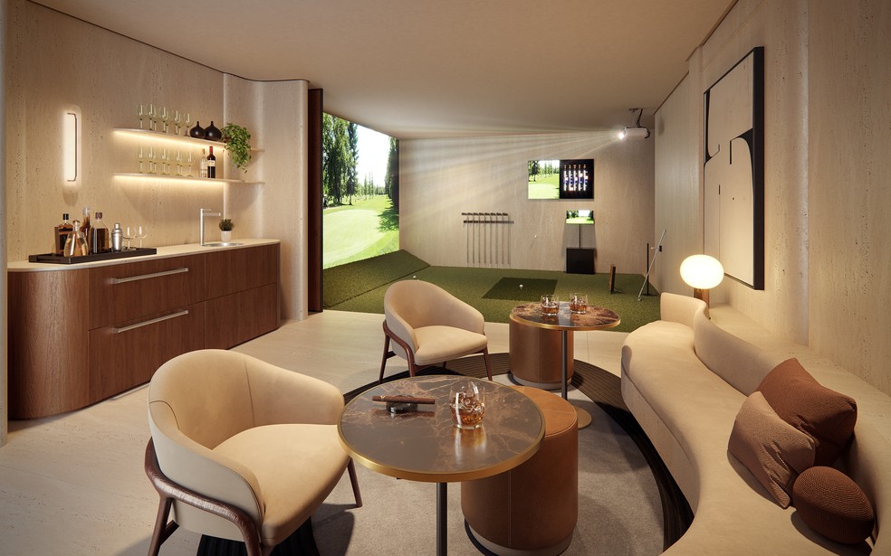 Clear shot: Daslu Residences will have a professional golf simulator - Photo: MITRE REALTY/DIVULGAção