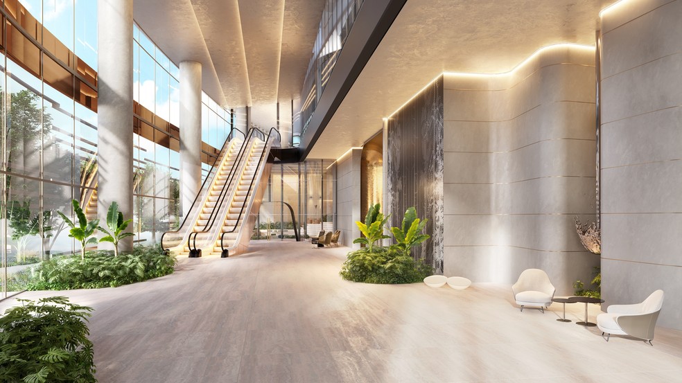 Cyrela Oscar Freire Corporate: aposta no luxo para empresas assinada pelo estúdio Pininfarina — Foto: CYRELA/DIVULGAÇÃO