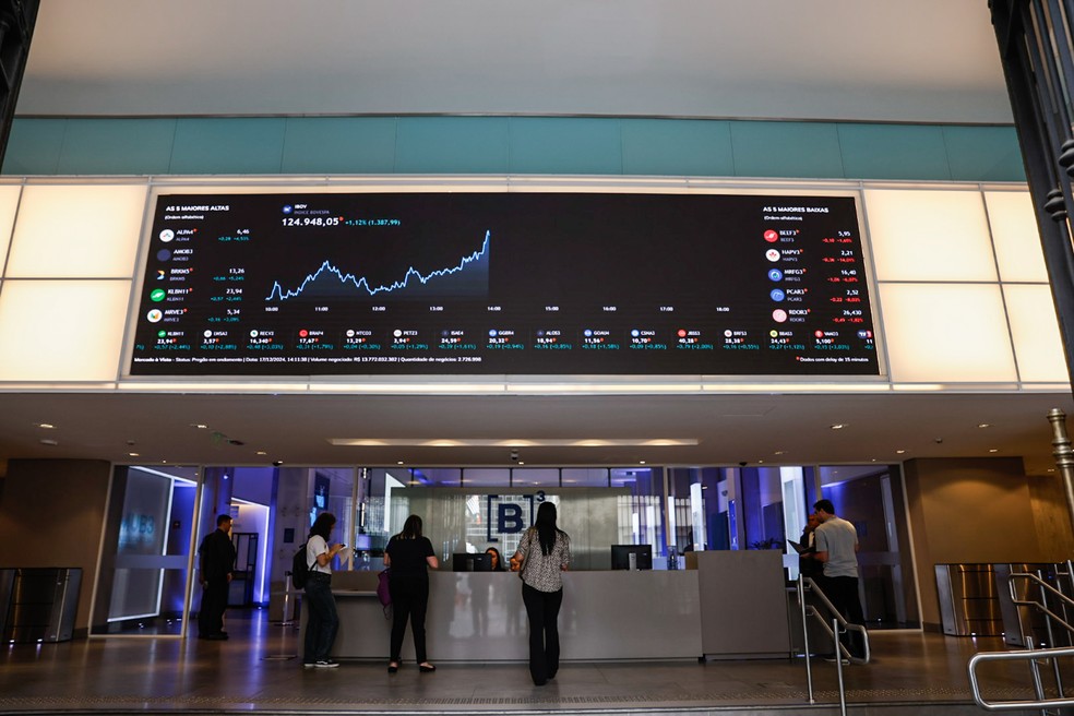Board with Ibovespa diagram on B3 – Photo: Tuan Fernandes/Bloomberg