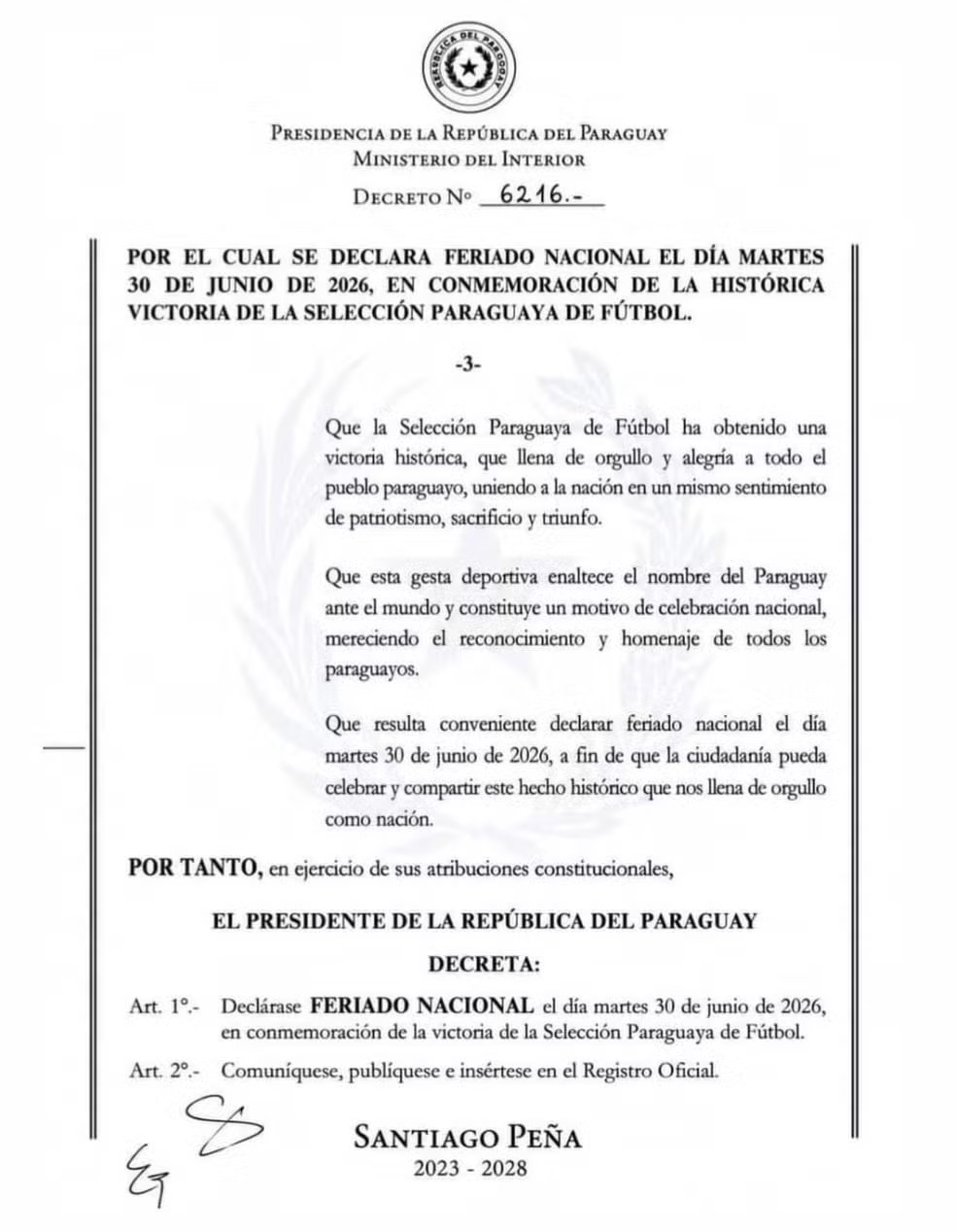 Paraguai ‘ganha’ feriado nacional após eliminar Alemanha na Copa do Mundo e se classificar para oitavas de final