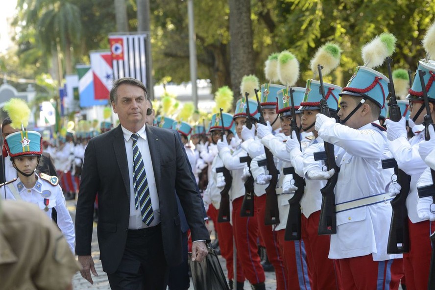 Bolsonaro nas comemorações dos 130 anos do Colégio Militar do Rio: projeto era uma de suas bandeiras