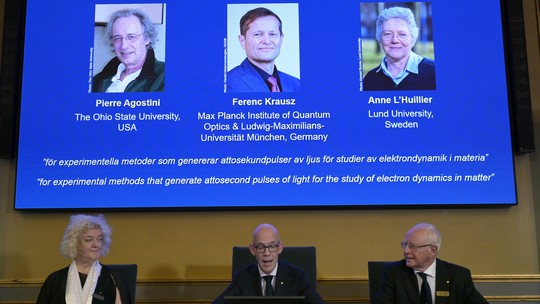 Trio vence o Nobel de Física por estudo sobre elétrons