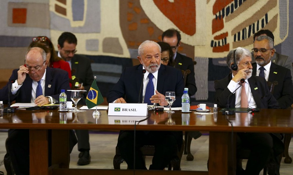 Lula em recebe mandatários e representantes de outros países da América do Sul — Foto: Marcelo Camargo/Agência Brasil