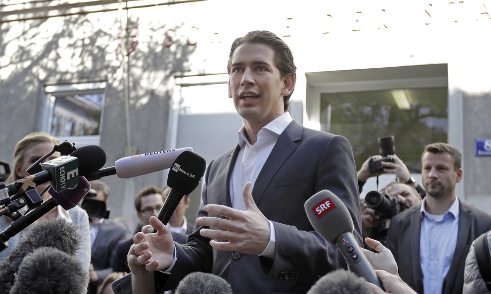 Sebastian Kurz, primeiro-ministro da Áustria — Foto: Matthias Schrader / Associated Press