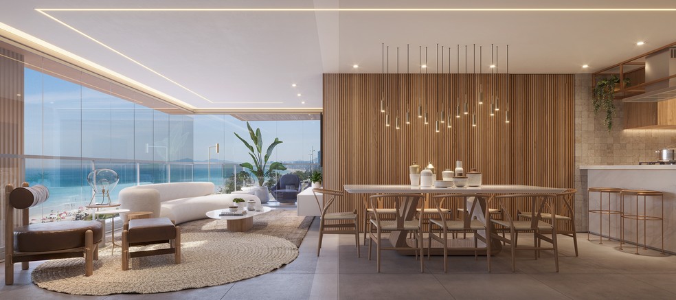 Signature é condomínio “pé na areia” na Praia do Pepê com 38 apartamentos, todos com vista para o mar — Foto: AVANÇO REALIZAÇÕES/DIVULGAÇÃO