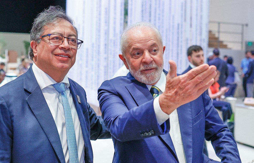 Presidente da República, Luiz Inácio Lula da Silva, durante a primeira Sessão do Segmento de Alto Nível para Chefes de Estado e de Governo com presidente da Colombia Gustavo Petro — Foto: Foto: Ricardo Stuckert / PR
