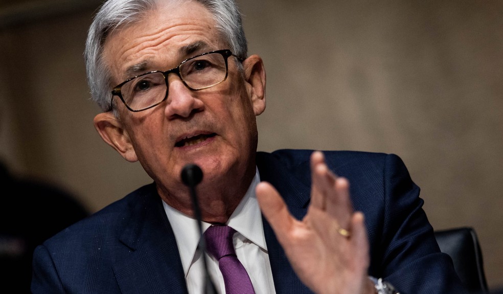 Jerome Powell, presidente do Fed. Autarquia voltou a subir o juro básico americano em sua última reunião, realizada nos dias 25 e 26 de julho — Foto: Graeme Jennings/Bloomberg