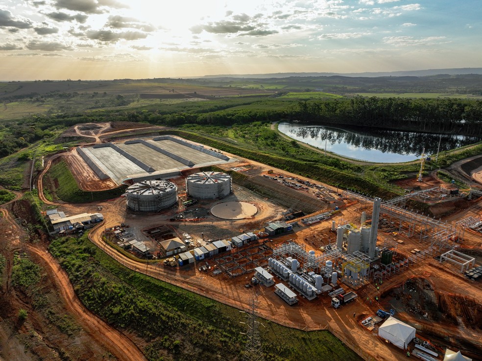 Bioparque de energia Bonfim, estrutura da Raízen, em Guariba (SP); o desempenho negativo da Raízen em 2024 refletiu o resultado do grupo Cosan — Foto: Divulgação/Cosan